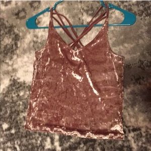 Velvet tank crop top